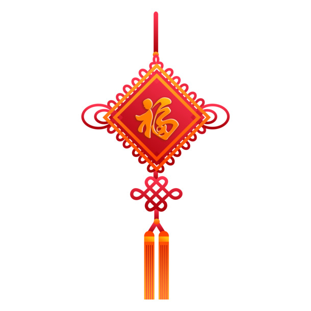 中国结喜庆红色新年PNG透明图，元旦春节元宵PSD设计素材下载
