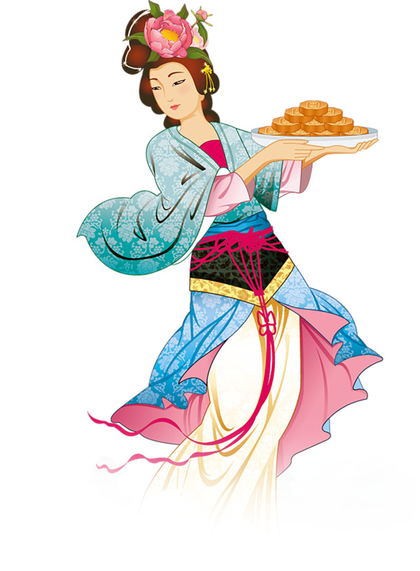 嫦娥PNG透明图，高清中秋节节日元素，设计素材免费下载