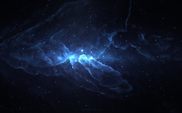 黑蓝星空发光体PNG透明背景，抽象梦幻图片素材下载