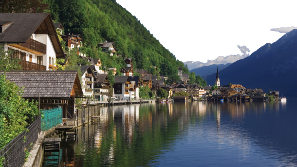 奥地利哈尔施塔特镇美景，五张高清PNG透明背景图片，PSD格式设计素材免费下载