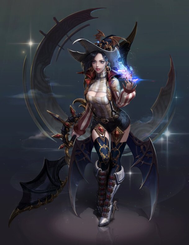 女巫魔法师游戏原画，高清PNG透明背景，抽象梦幻元素，设计素材下载