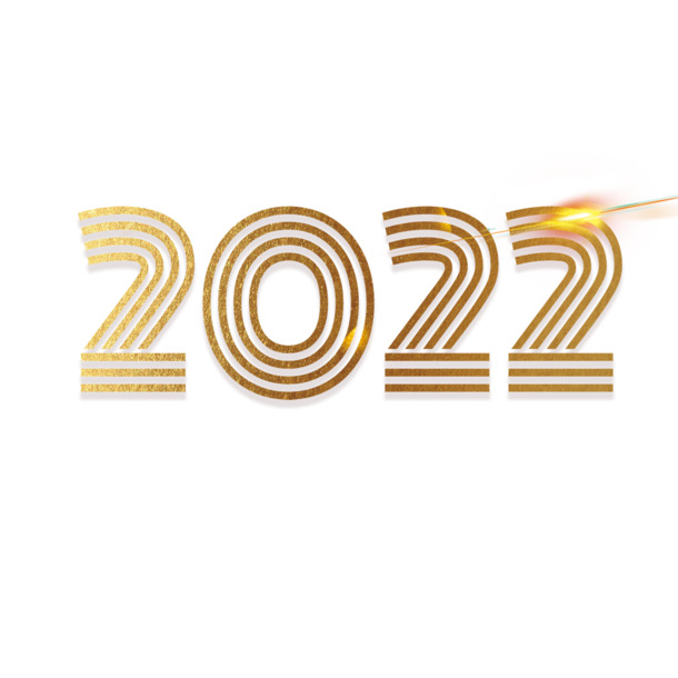 2022数字线条设计，高清PNG透明免抠素材，PSD格式字体元素下载