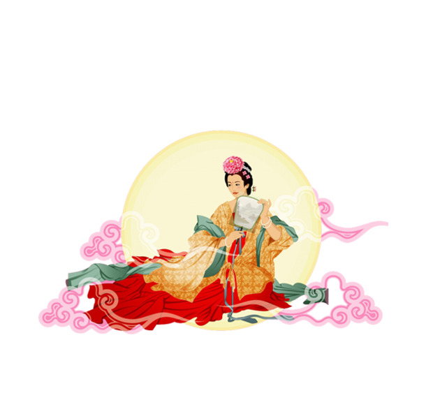 中秋节嫦娥PNG透明图，高清节日元素，设计素材下载