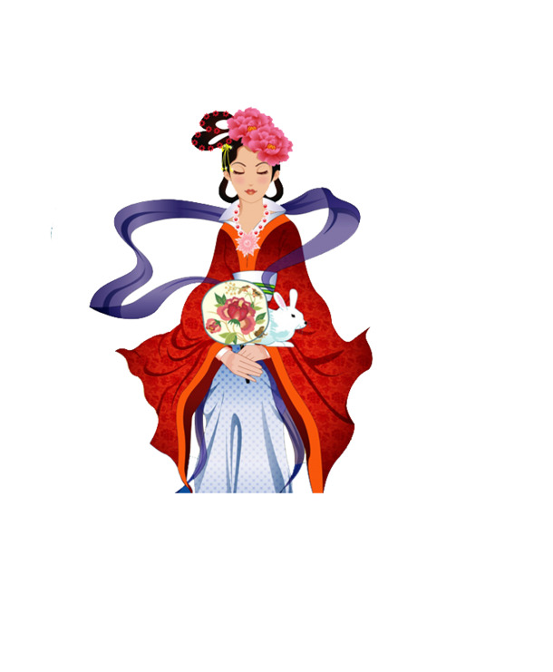 中秋节嫦娥PNG透明图片，高清节日元素，设计素材免费下载