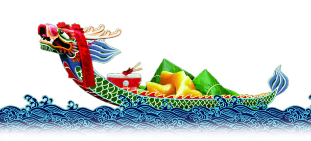 端午节龙舟PNG透明图，高清节日元素，设计素材免费下载