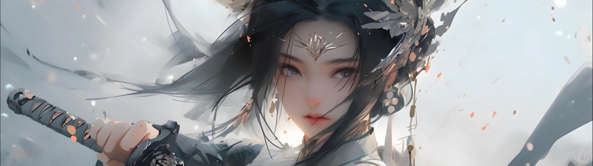 绝美武侠风动漫女神双屏壁纸，高清4K分辨率5120x1440，一键下载