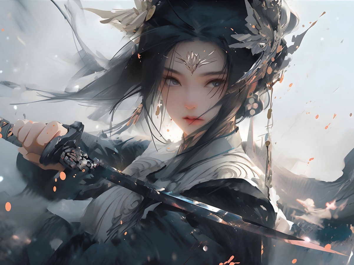 武侠动漫美女平板电脑壁纸，高清2732x2048图片，一键下载！