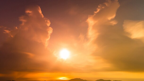 高清黄昏日落夕阳PNG背景，透明元素助力创意海报设计，免费下载