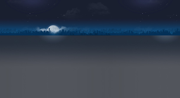 草地月光森林手绘PNG透明背景，几何扁平渐变设计素材下载