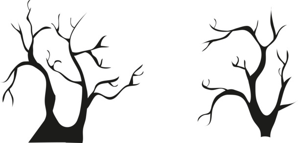 高清黑色枯树枝PNG素材，透明免扣元素，含AI格式，免费下载