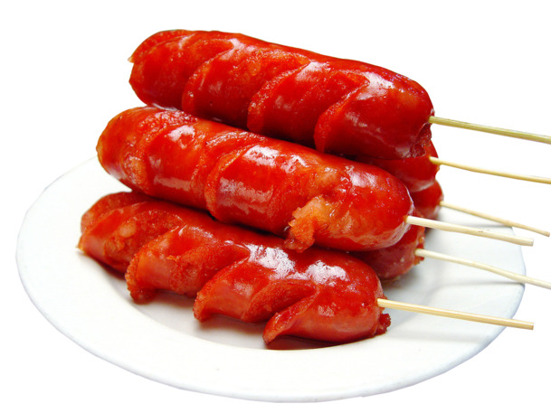 烤肠烧烤香肠PNG透明图，高清装饰元素，生活用品设计素材下载