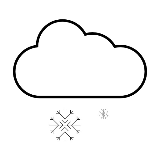 墨迹白云雪花简笔PNG素材，高清透明装饰笔触图片免费下载