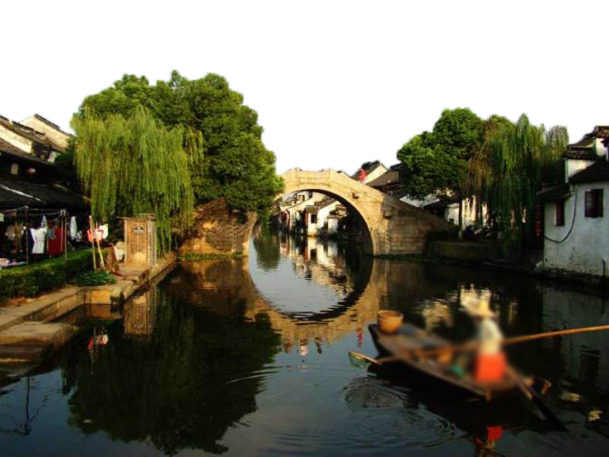江南小桥美景PNG透明背景图片，高清摄影素材下载