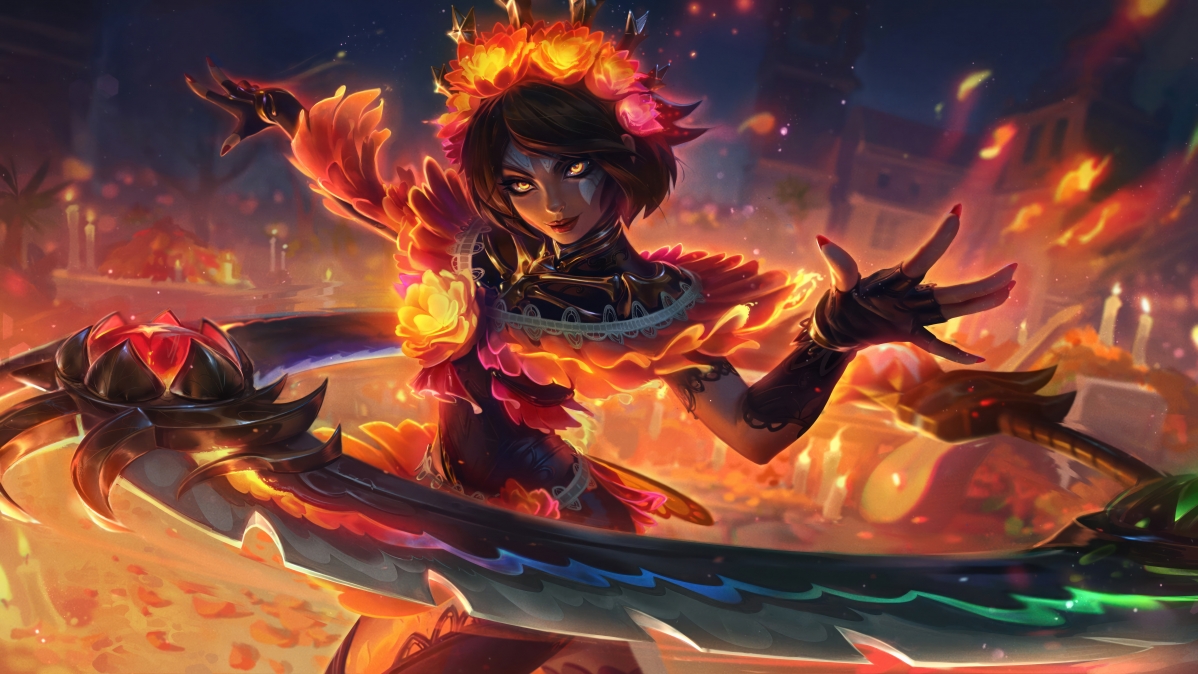 英雄联盟LOL，元素女皇奇亚娜绝美壁纸，高清8K画质，灵之菊主题，游戏美图畅享下载