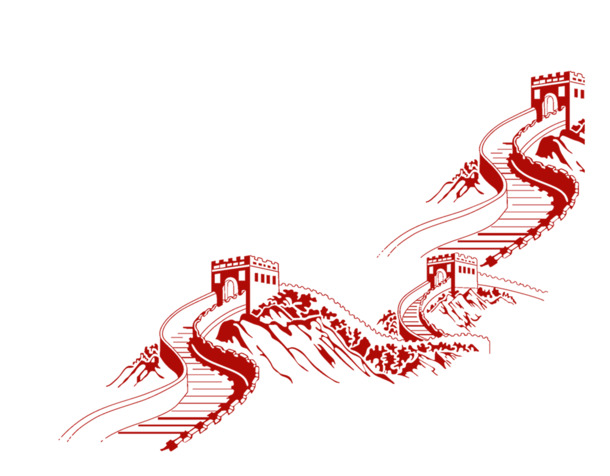 长城山水画PNG透明素材，高清免扣元素，一键下载设计资源