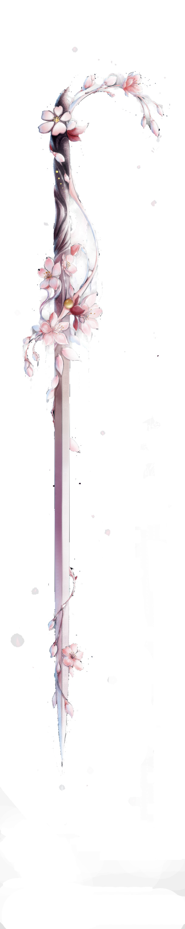 古风水彩插画PNG透明元素，唯美高清图案，设计素材下载