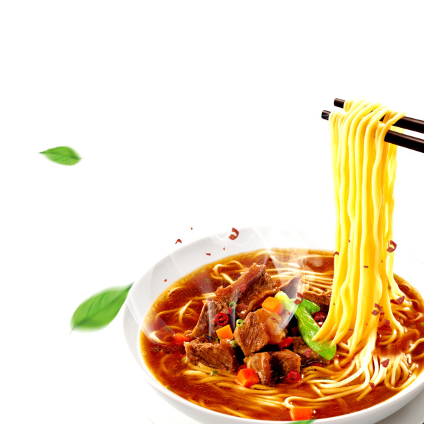 香辣红烧牛肉面PNG素材，高清透明图片，PSD设计元素，免费下载