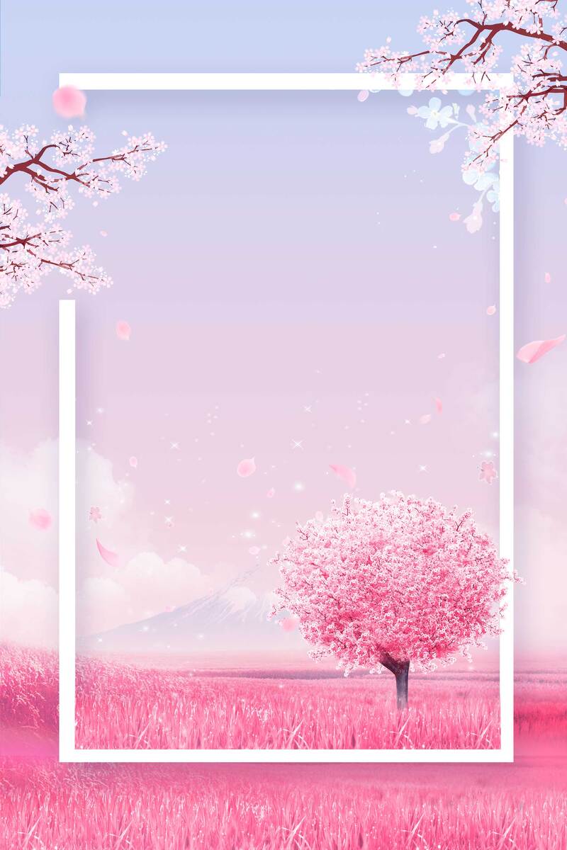 梦幻粉色梅花背景，高清JPG与PSD设计素材下载