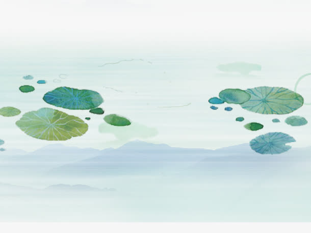 荷塘插画，手绘卡通PNG透明图片，设计素材高清下载