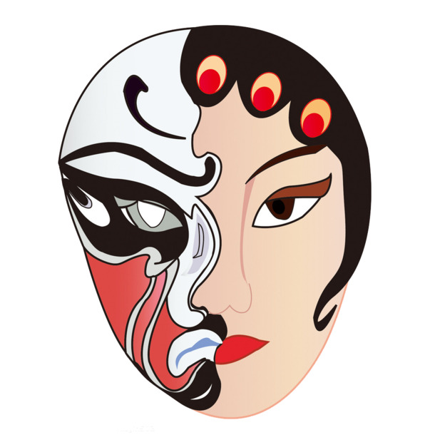 京剧脸谱PNG透明图，高清中国风装饰元素，免费下载设计素材