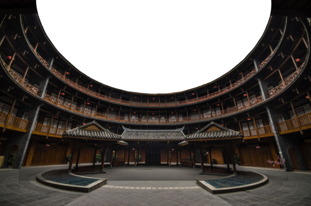 中国客家围龙屋建筑，高清PNG透明背景摄影图片，设计素材免费下载
