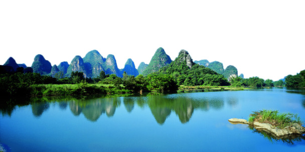 广西桂林山水PNG透明背景图，高清摄影风景素材，免费下载
