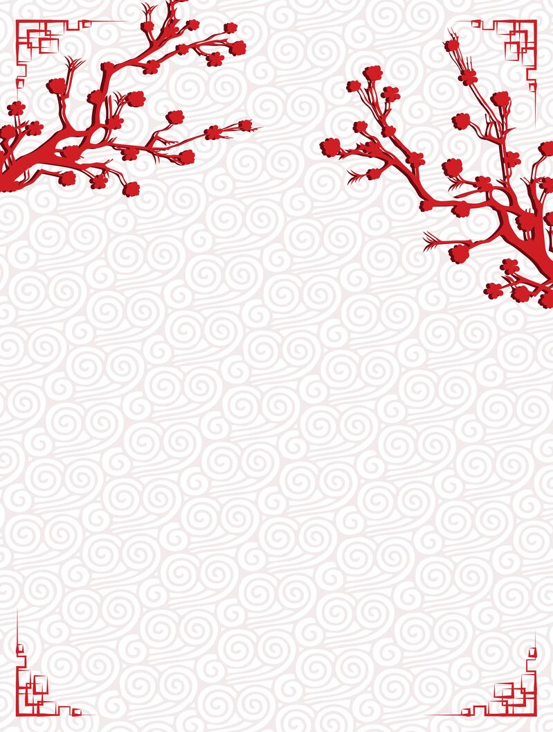 中国风矢量剪纸梅花背景，复古高清JPG/AI设计素材下载