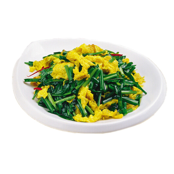 素菜韭菜炒鸡蛋PNG透明图，高清PSD设计素材下载