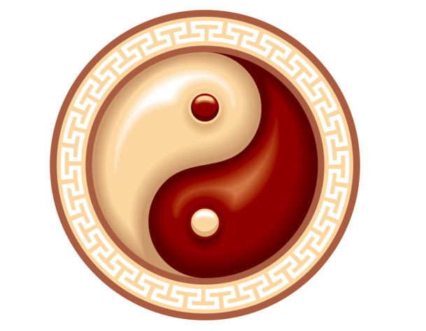 中式太极八卦雕花PNG透明图，高清中国风装饰元素，免费下载