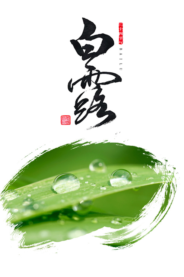 白露节气字体印章PNG素材，高清透明免扣元素下载