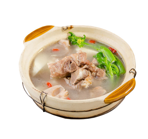 青菜猪脊骨汤PNG透明图，高清装饰元素，生活用品设计素材下载