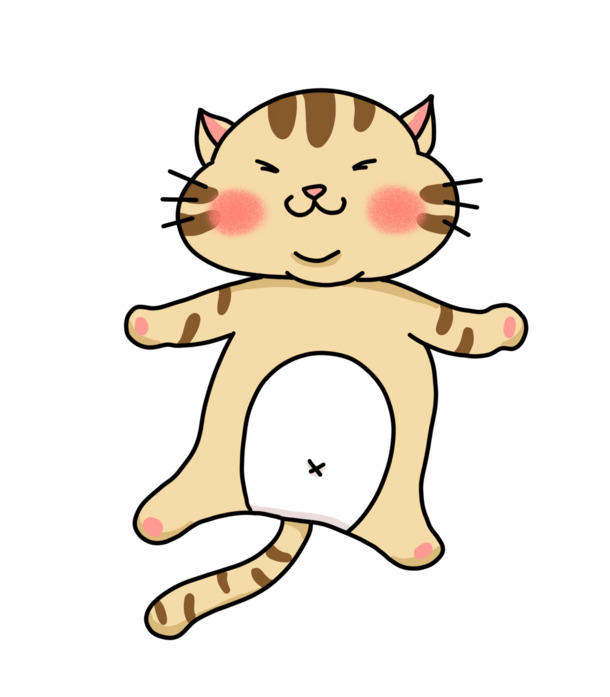 卡通手绘小橘猫安睡图，高清PNG透明版，创意动植物设计素材下载