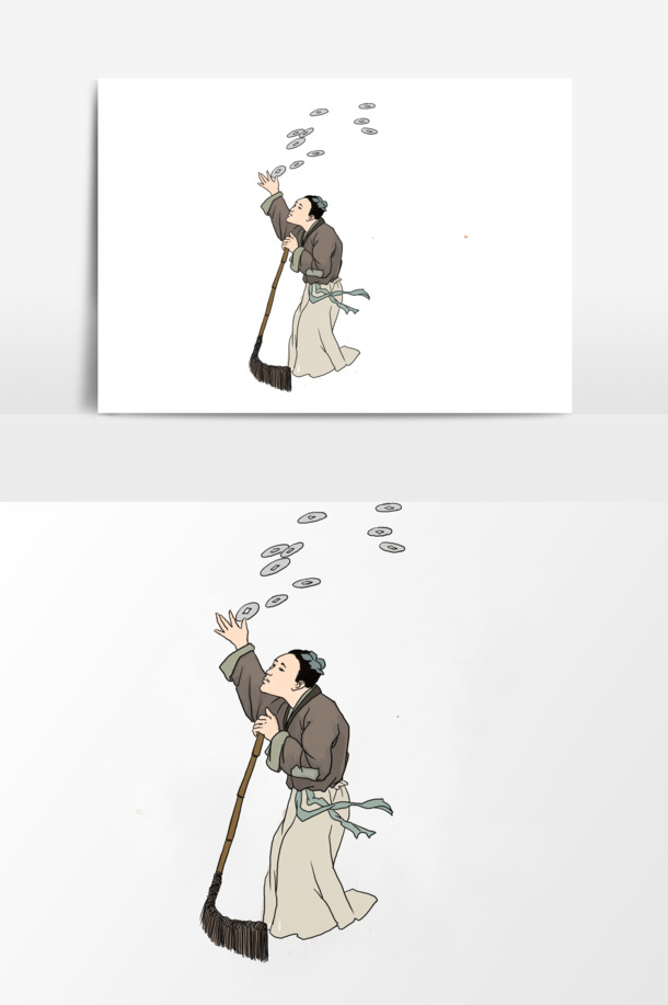 清明扫墓淡彩图片下载，高清PNG透明+节日PSD设计素材