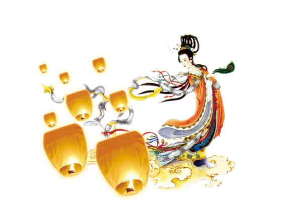 中秋节嫦娥PNG透明图片及PSD设计素材高清下载