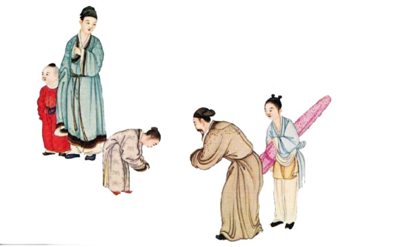 古代尊老场景PNG透明图，中国风高清装饰元素，免费下载