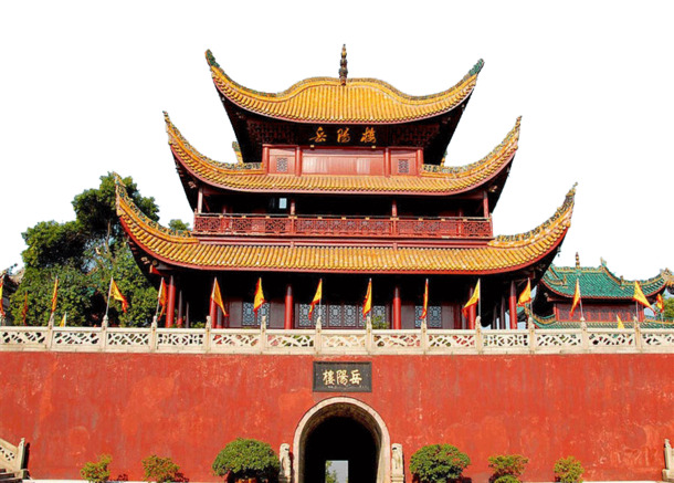 湖南岳阳楼旅游风光PNG透明背景图片，高清设计素材免费下载