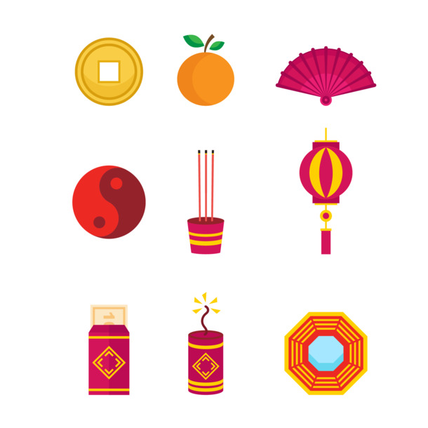 宗教矢量图，节日元素PNG/AI下载，元旦春节元宵高清素材