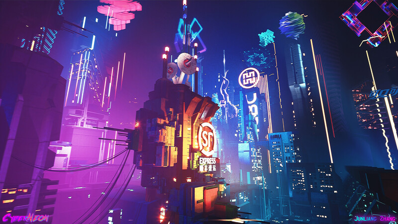 未来城市街景，高清JPG图片及其他创意素材，一键下载