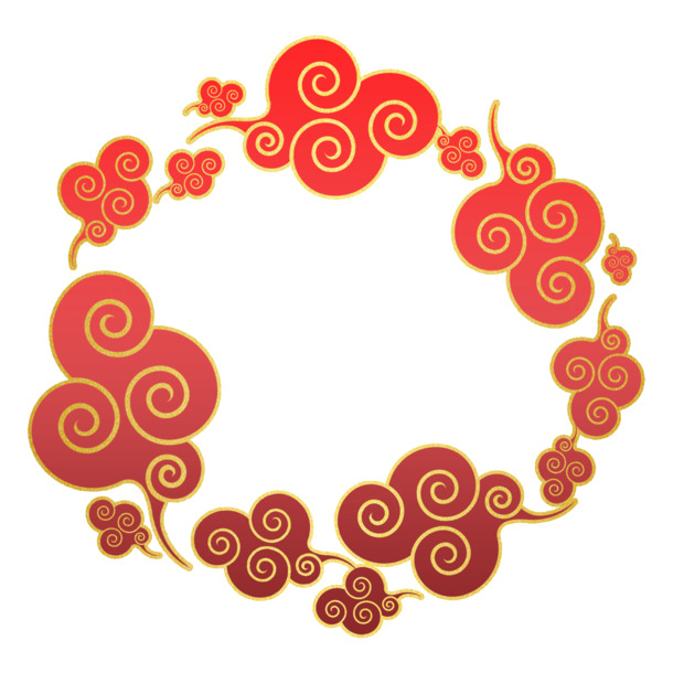 中国风精美纹边框PNG透明图，高清装饰元素，设计素材免费下载