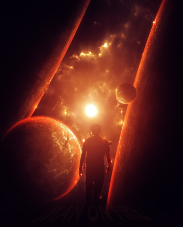 宇宙男儿抽象梦幻PNG透明背景图片，高清设计素材下载