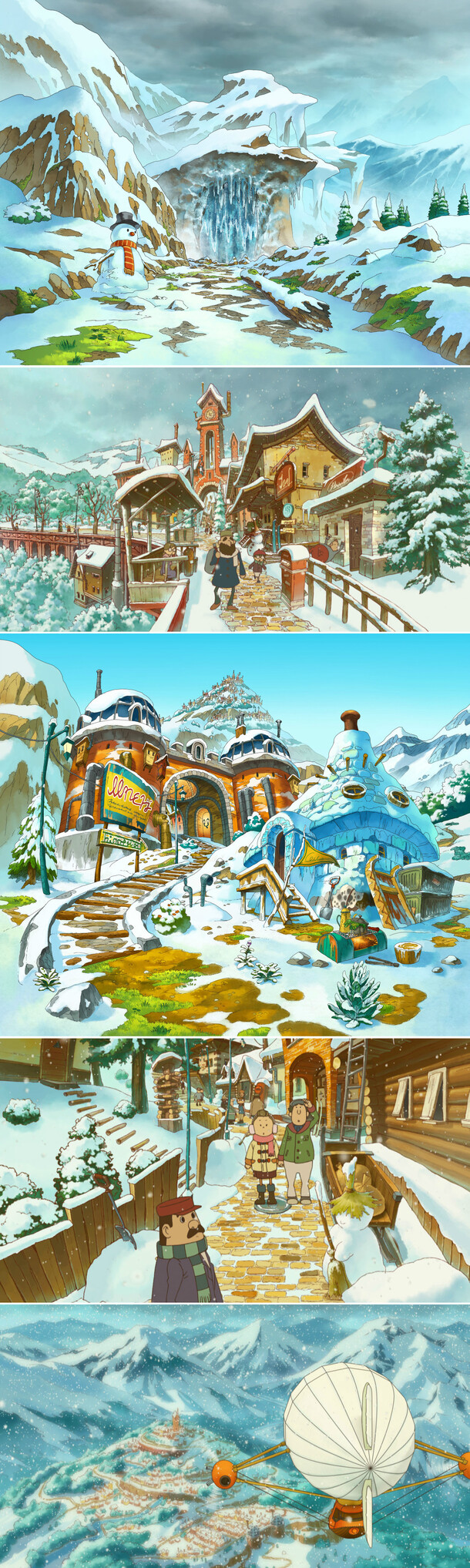雪山雪景房屋冬季PNG透明背景素材，高清下载