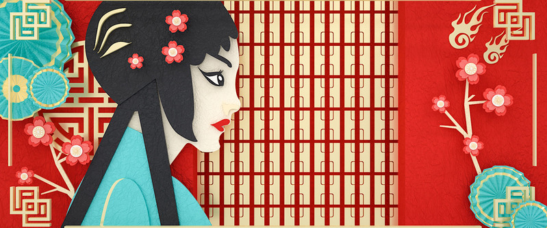 京剧花旦绝美写真，复古中国风PSD素材，高清JPG图片下载