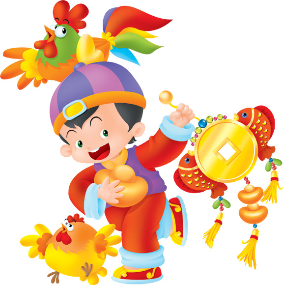2017鸡年高清PNG透明节日图片，元旦春节元宵设计素材下载