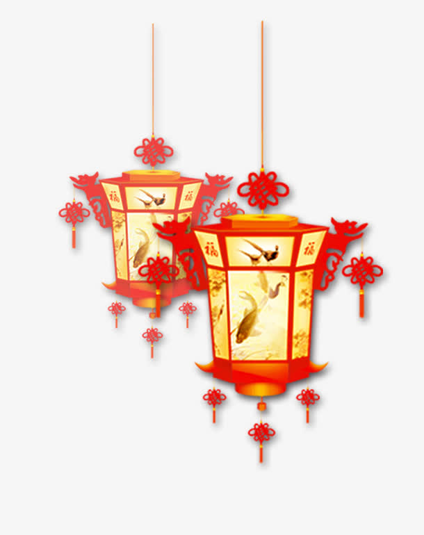 元宵节灯笼PNG透明图片，高清节日元素，春节、元宵图片素材下载