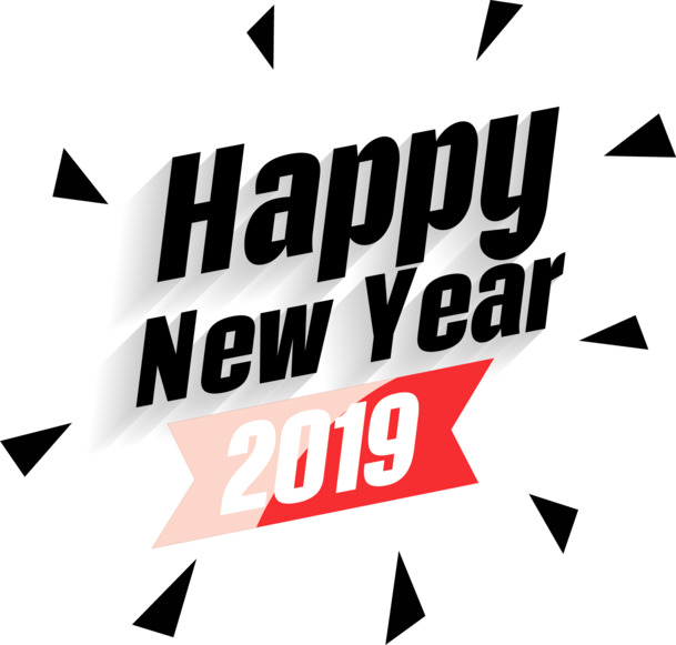 新年快乐！高清PNG透明黑色三角免扣元素，AI格式设计素材免费下载