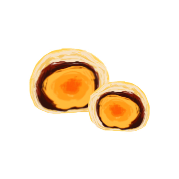 手绘蛋黄酥烘焙PNG素材，高清透明卡通元素，免费下载