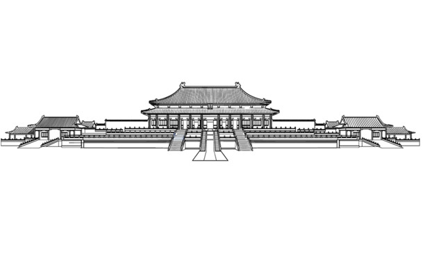 故宫手绘PNG透明图，中国风装饰元素，高清素材下载