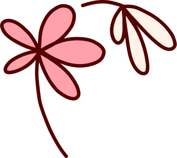 可爱小花简笔画PNG素材，高清透明图片，装饰花纹元素，设计必备下载