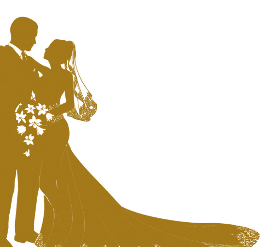新婚夫妇背影美图，高清PNG透明素材，情人节节日元素设计下载