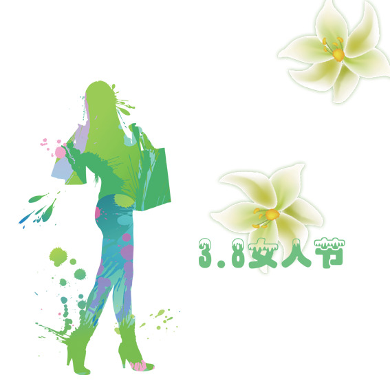 手绘妇女节高清PNG素材，透明图片节日元素，免费下载